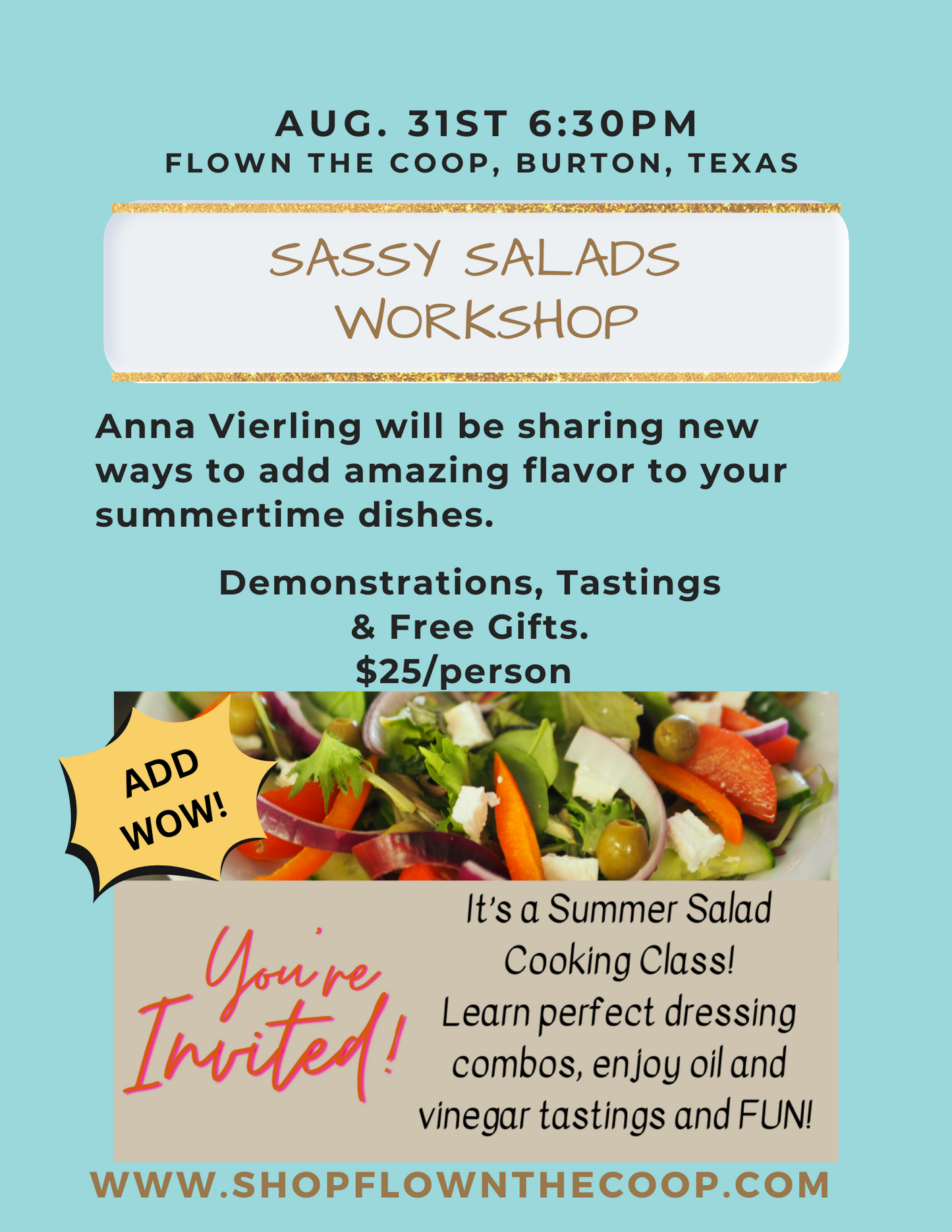 Sassy Salads Cooking Class