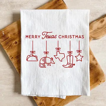 Merry Texas Christmas Tea Towel