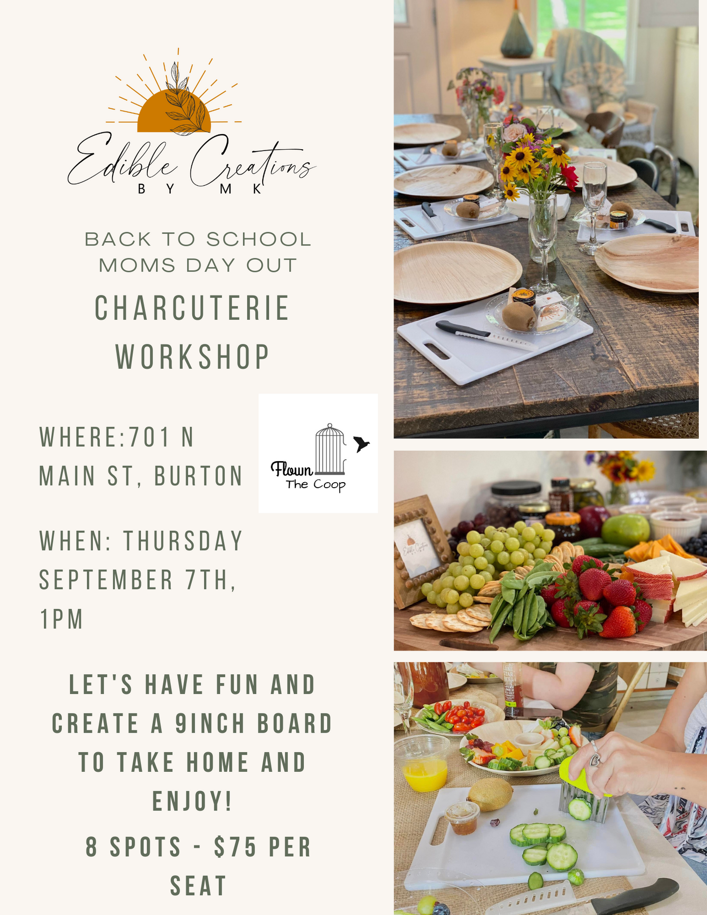 Back To School Moms Day Out Charcuterie Workshop