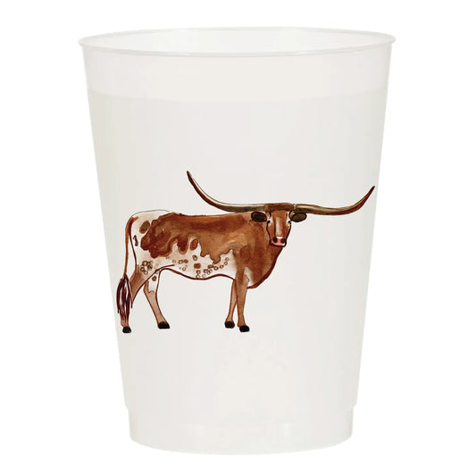 Longhorn with Spots Rodeo Frosted Cups