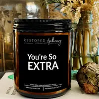 You're So Extra- Amber Apothecary Candle Sandalwood Rose